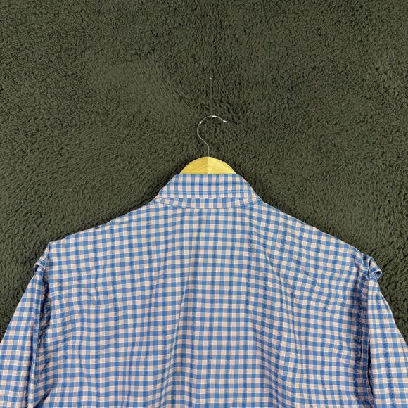 Vineyard Vines Shirt Mens Medium Blue Check Harbor Vented Lightweight Fishing - Picture 11 of 16